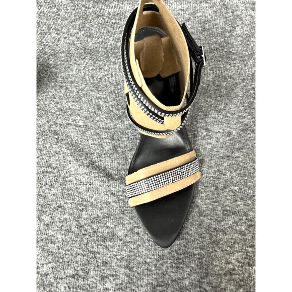 Marc Fisher LTD Black Rhinestone Strappy Stiletto Heels Size 8.5M Glam - Picture 3 of 11